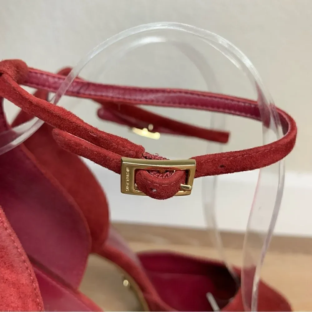 Michael Kors Bright Red Tiegan Platform Sandals, Size 8